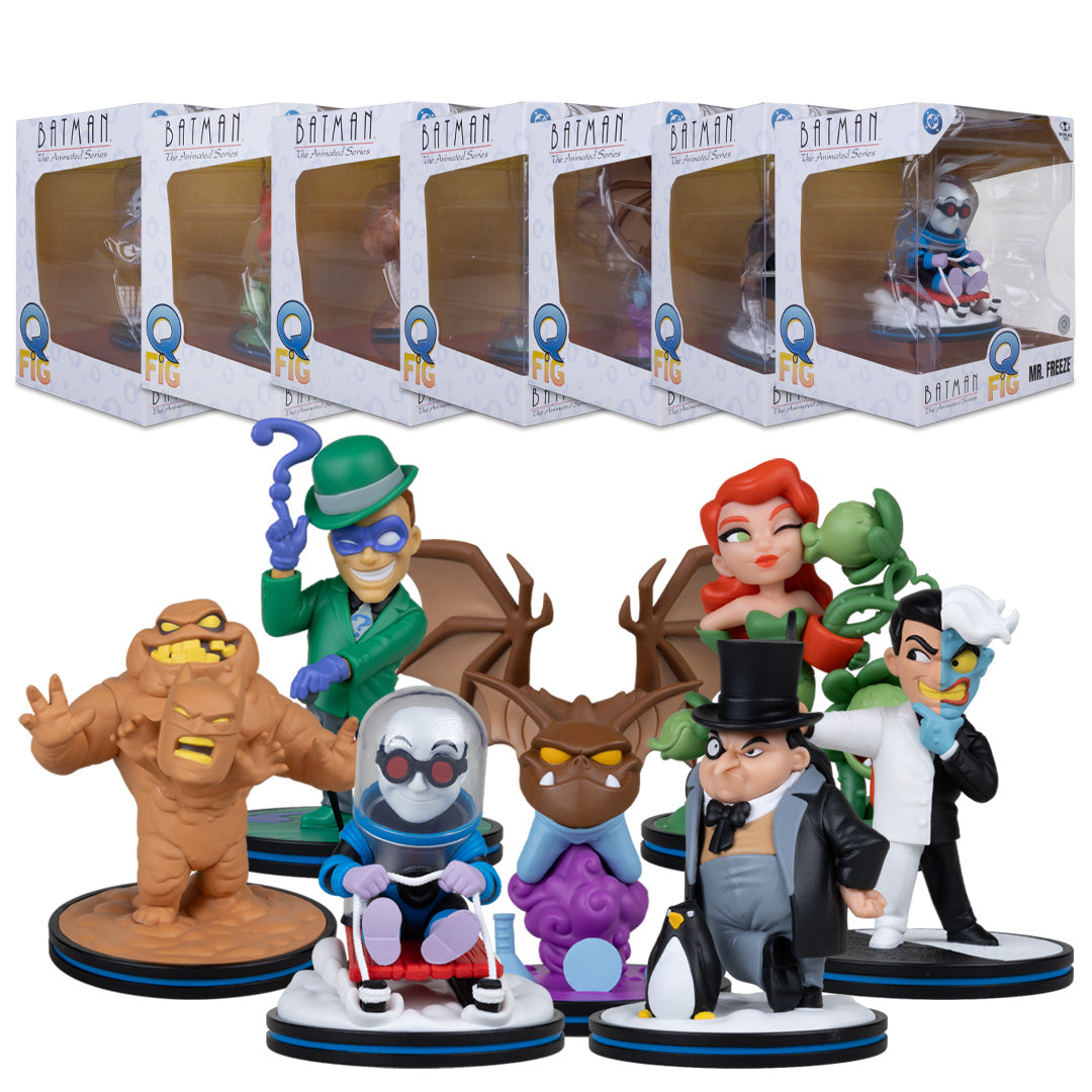 Two-Face/Poison Ivy/Clayface/Riddler/Man-Bat/The Penguin/Mr. Freeze (Batman: The Animated Series) Bundle (7) 4.5" Q-Fig Posed Figures